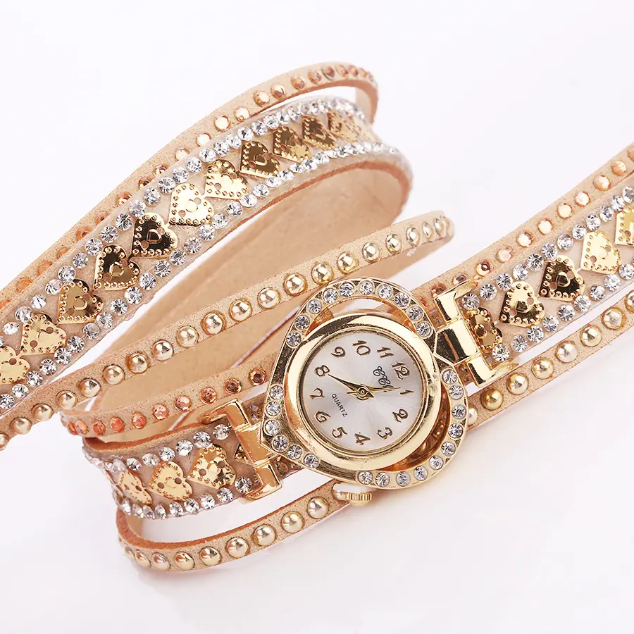 Women's Watch Fashion Rhinestone Braided Rope Bracelet Quartz Watches Relogio Feminino