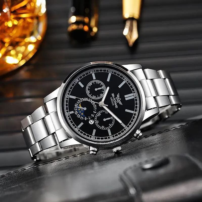 Top Brand Business Men Male Luxury Watch Casual Full steel Calendar Wristwatches quartz watches relogio masculino