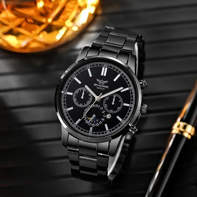 Top Brand Business Men Male Luxury Watch Casual Full steel Calendar Wristwatches quartz watches relogio masculino