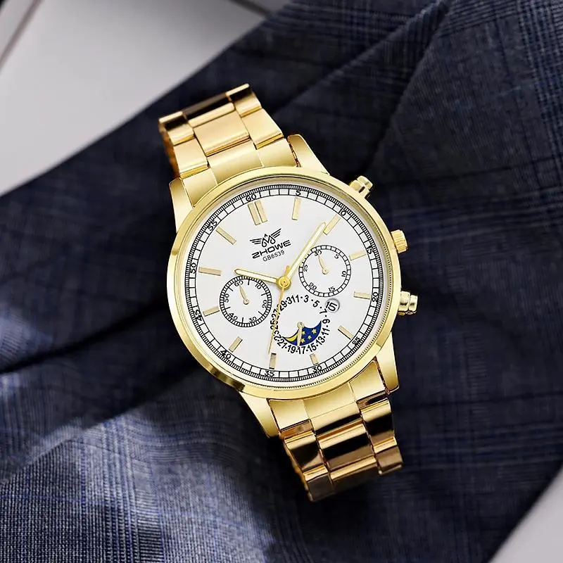Top Brand Business Men Male Luxury Watch Casual Full steel Calendar Wristwatches quartz watches relogio masculino