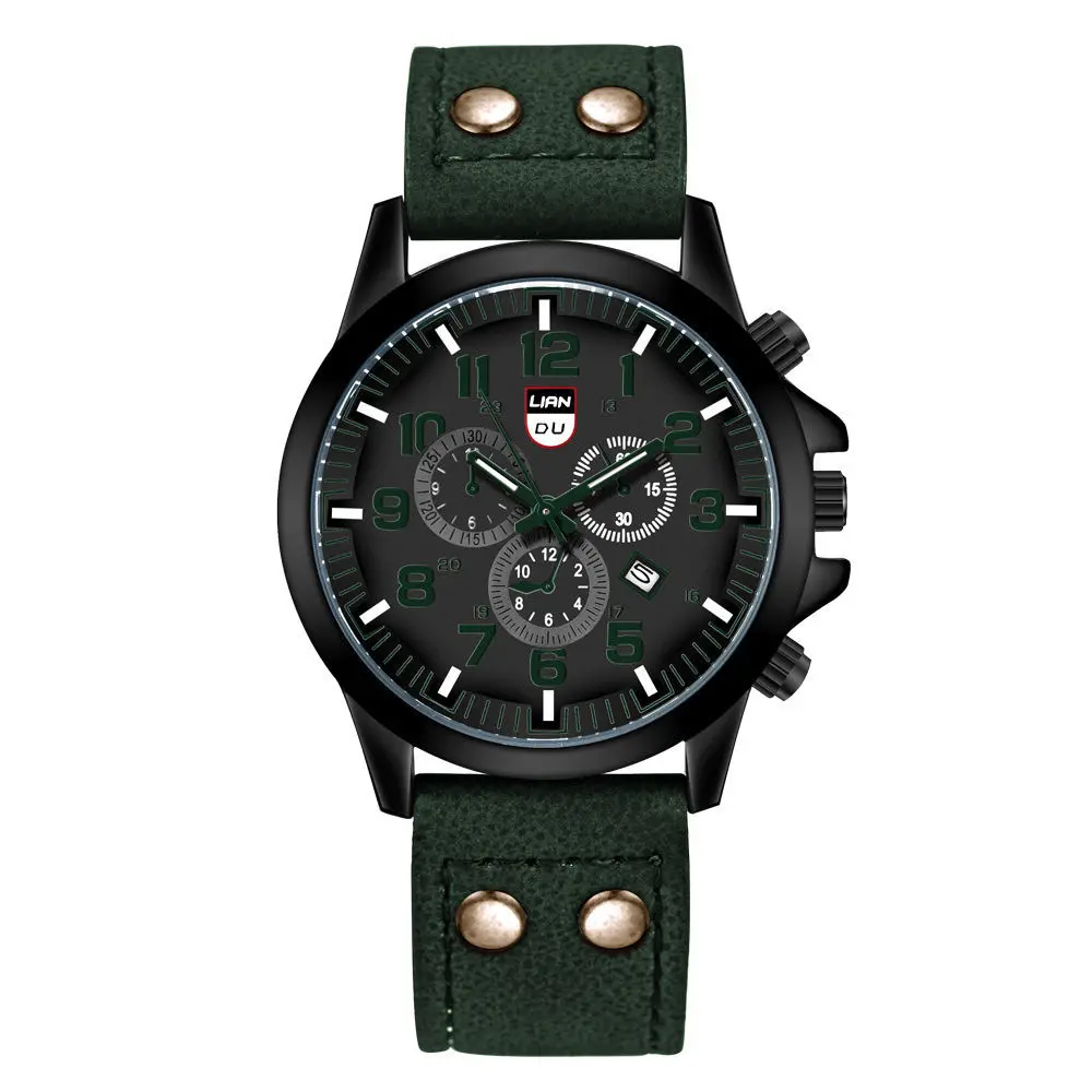 Luxury Brand Watch Men Leather Sports Watches Men's Army Military Quartz Wristwatch Male Clock Relogio Masculino Reloj Hombre