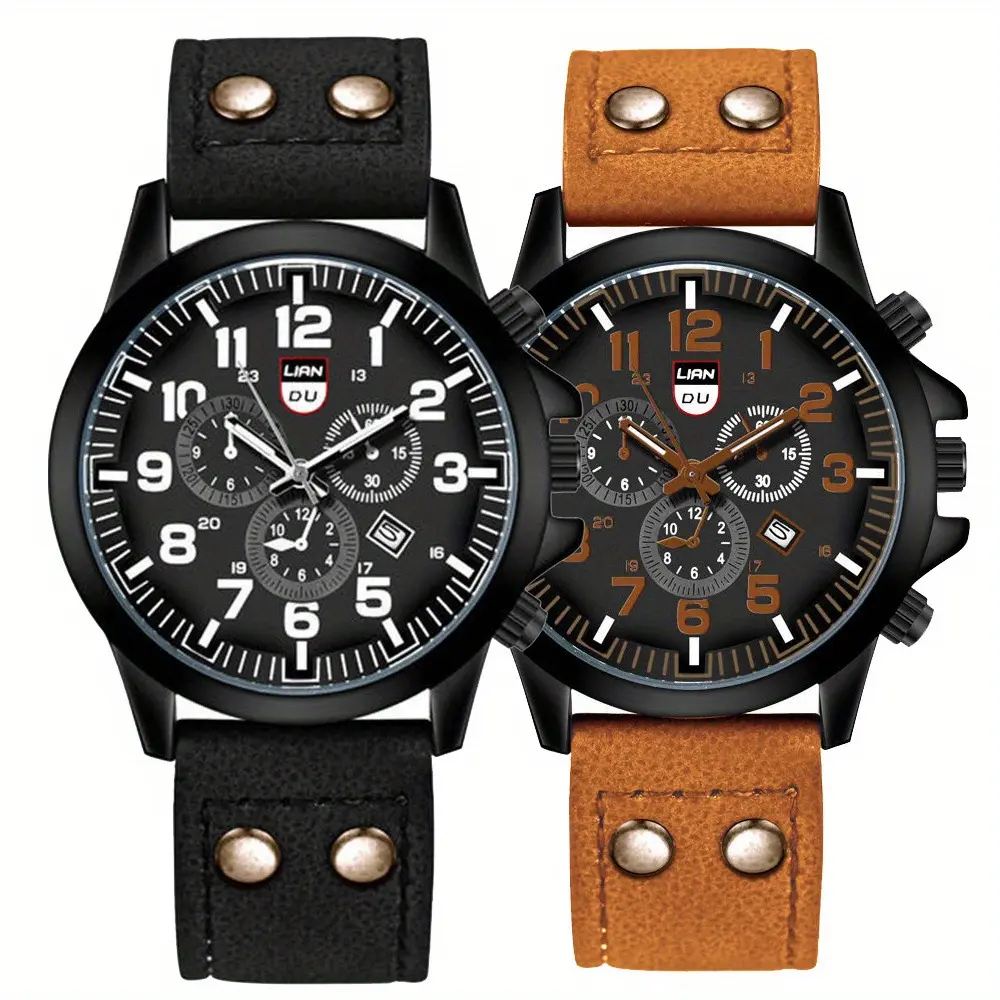 Luxury Brand Watch Men Leather Sports Watches Men's Army Military Quartz Wristwatch Male Clock Relogio Masculino Reloj Hombre