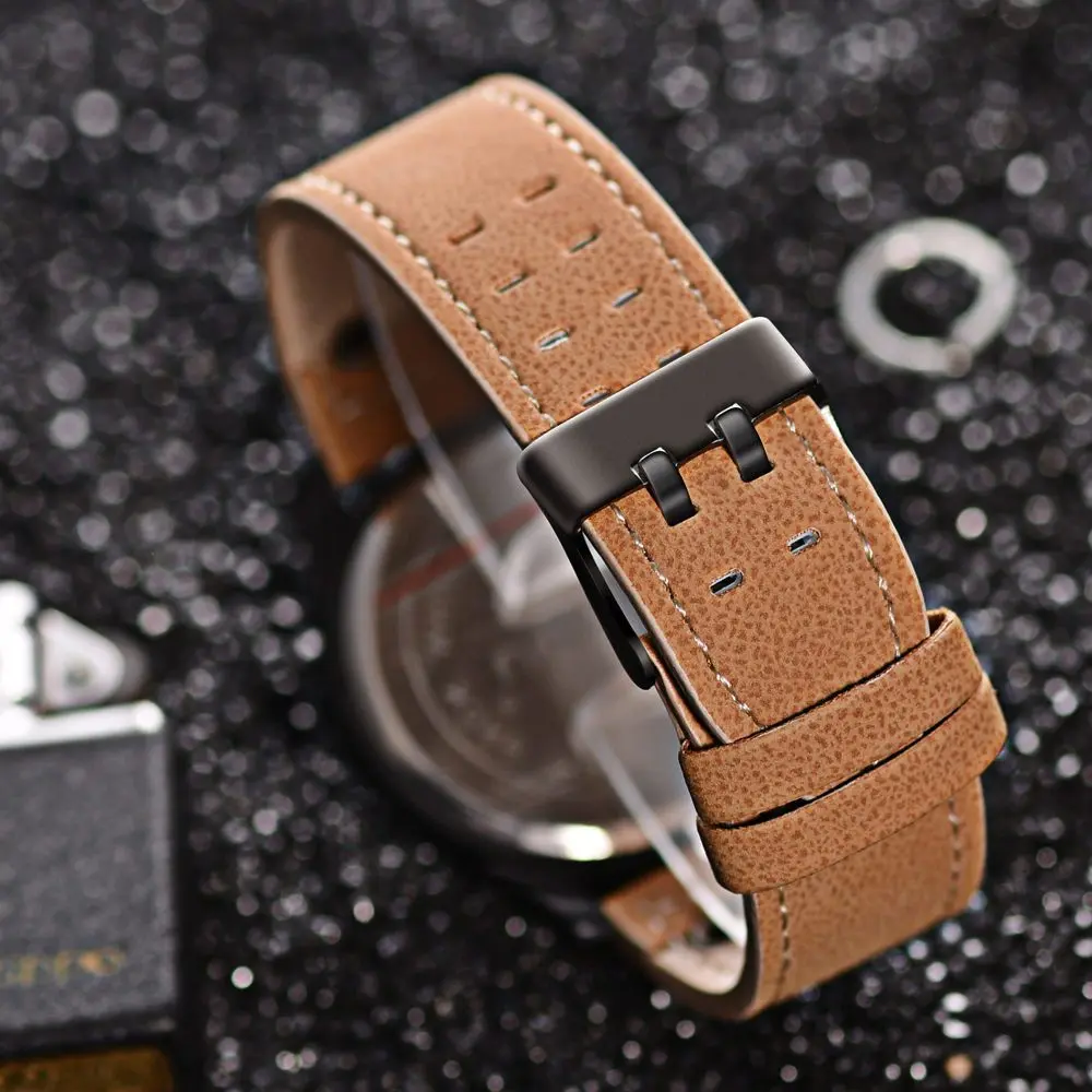 Luxury Brand Watch Men Leather Sports Watches Men's Army Military Quartz Wristwatch Male Clock Relogio Masculino Reloj Hombre