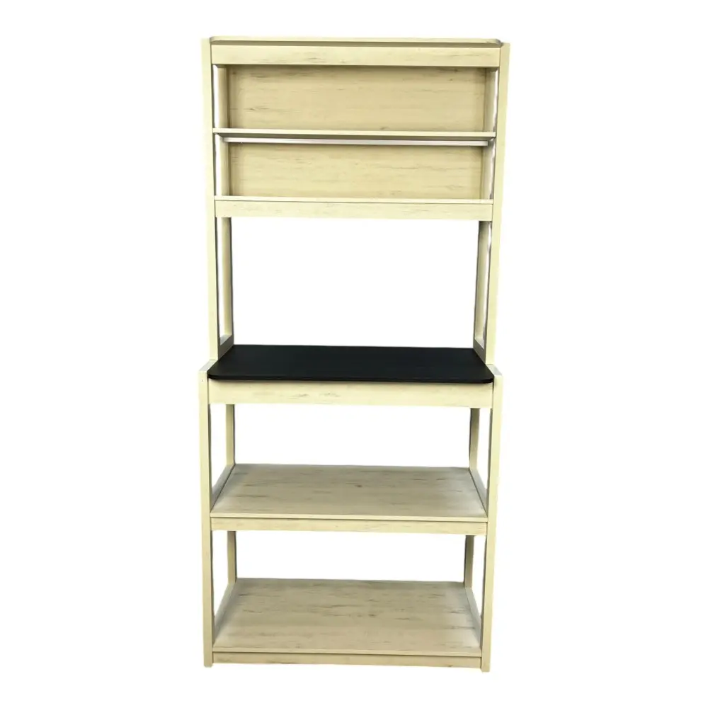 31.5 Inch White and Black 5-Tier Kitchen Storage Rack, Coffee Bar, Kitchen Shelf, Microwave Rack Dish Rack  Kitchen