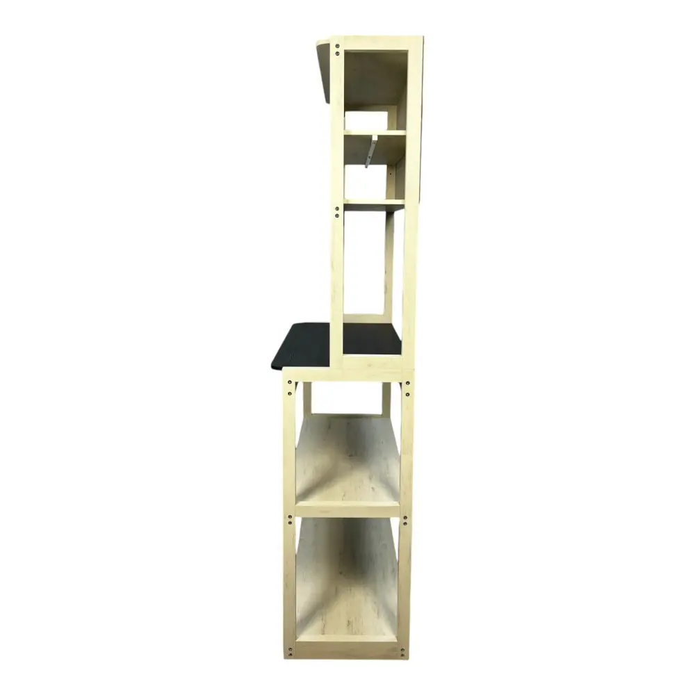31.5 Inch White and Black 5-Tier Kitchen Storage Rack, Coffee Bar, Kitchen Shelf, Microwave Rack Dish Rack  Kitchen