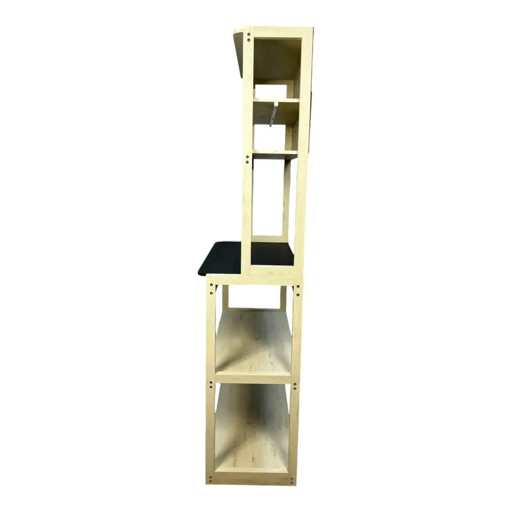 31.5 Inch White and Black 5-Tier Kitchen Storage Rack, Coffee Bar, Kitchen Shelf, Microwave Rack Dish Rack  Kitchen