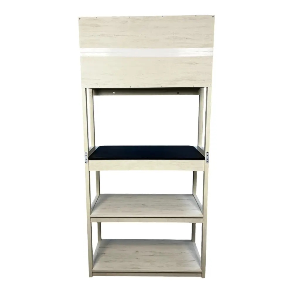 31.5 Inch White and Black 5-Tier Kitchen Storage Rack, Coffee Bar, Kitchen Shelf, Microwave Rack Dish Rack  Kitchen