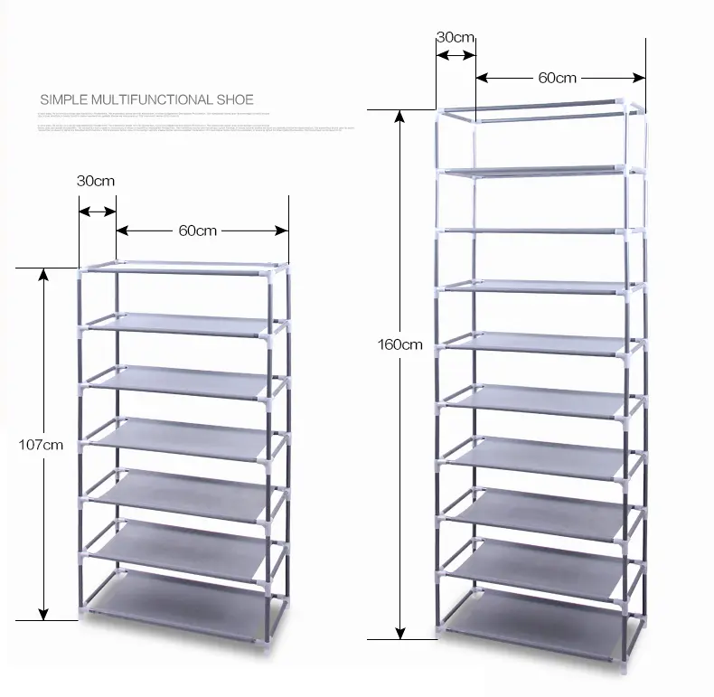 Fashionable Room-saving 9 Lattices Non-woven Fabric Shoe Rack Gray Shoe Organizer and Storage  Shoe Rack  Shoe Organizer