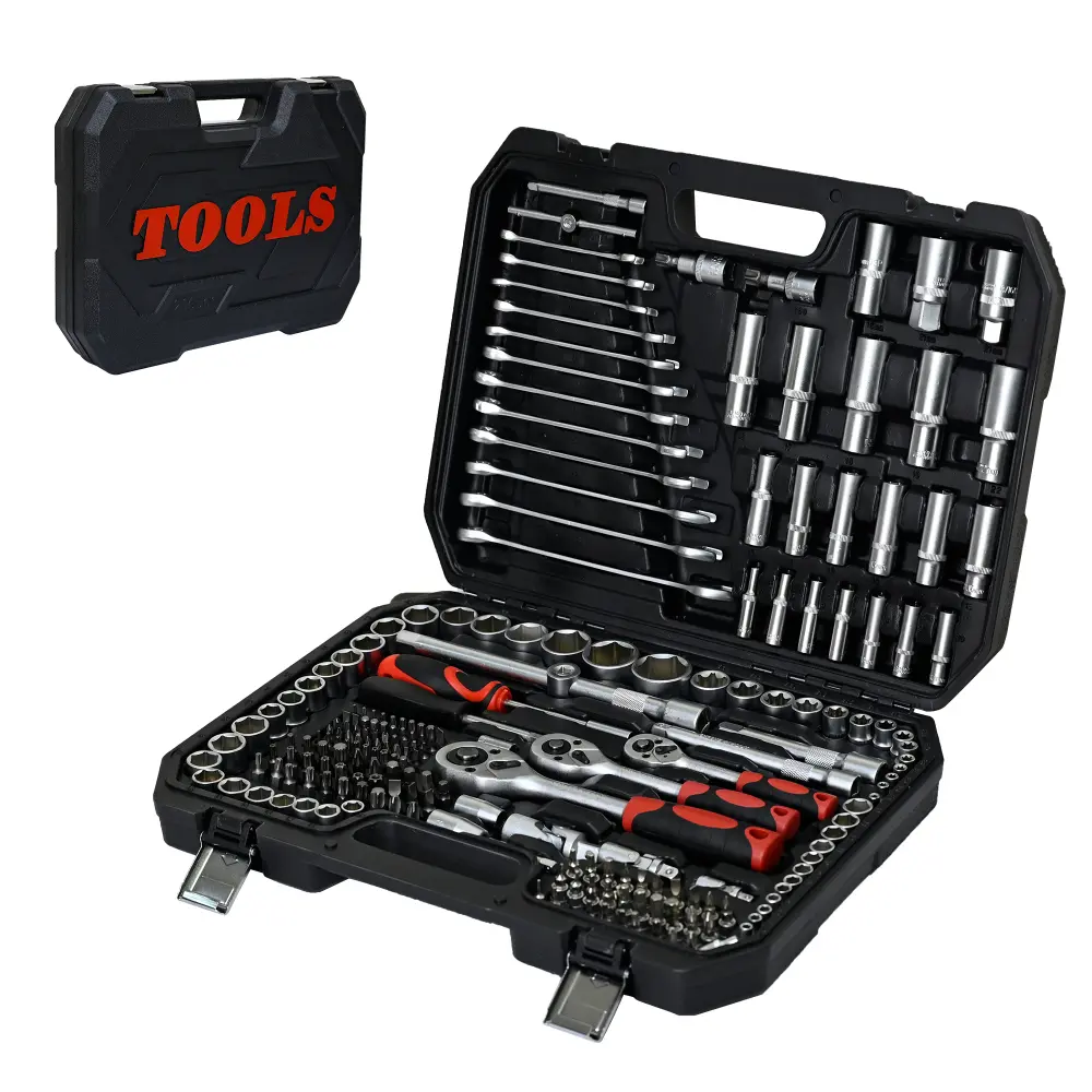 Tool Kit and Socket Set 216 Pieces - Home Basic Portable Hand Repair Tool Set Includes Box and Ratchet and Wrench