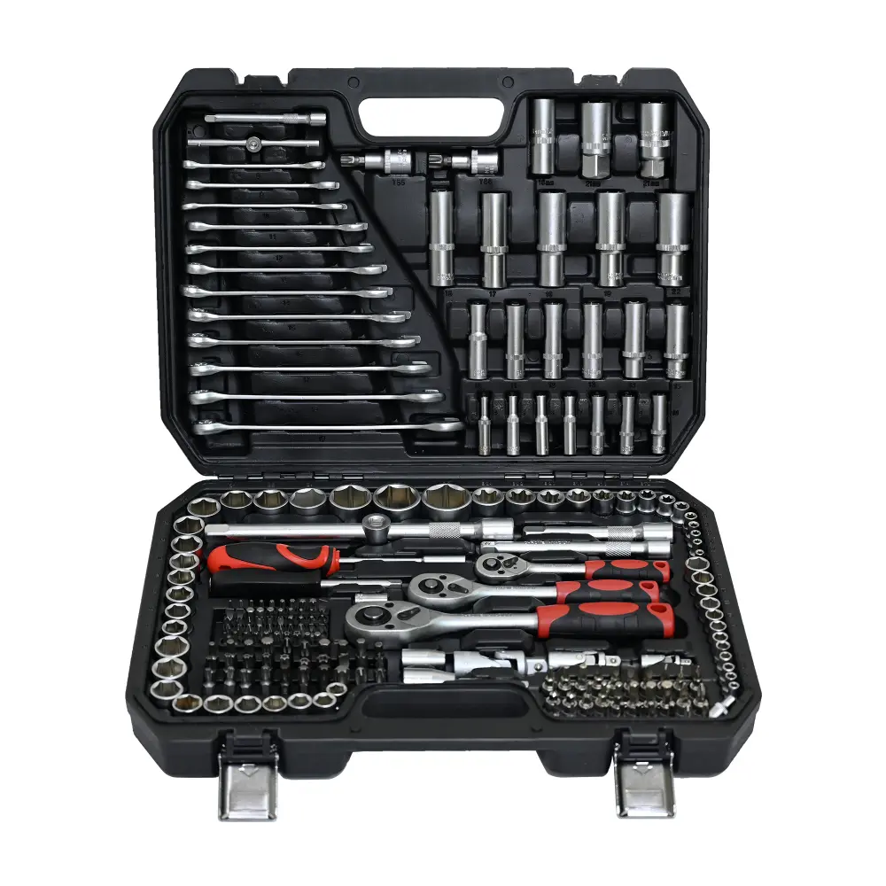Tool Kit and Socket Set 216 Pieces - Home Basic Portable Hand Repair Tool Set Includes Box and Ratchet and Wrench