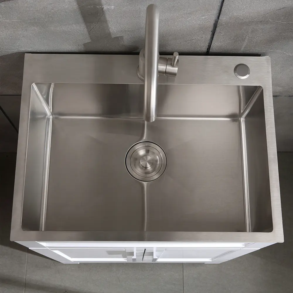 24in Stainless Steel Washing Sink W/ Faucet Hoses and Drain Head Only(Update) Kitchen  Kitchen Sink  Stainless Steel Sink
