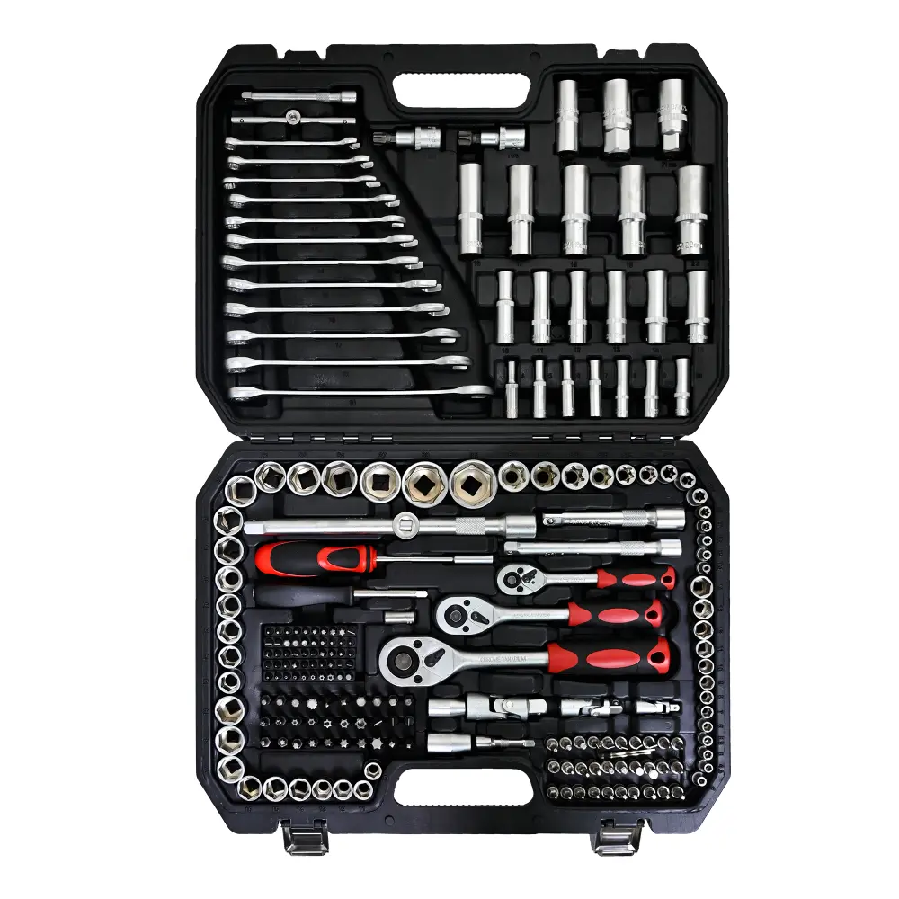 Tool Kit and Socket Set 216 Pieces - Home Basic Portable Hand Repair Tool Set Includes Box and Ratchet and Wrench
