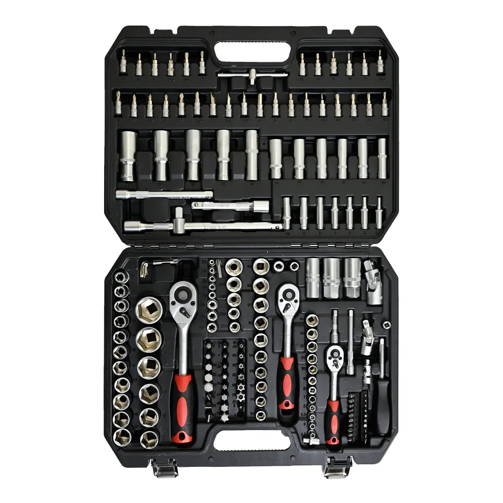Tool Kit and Socket Set 216 Pieces - Home Basic Portable Hand Repair Tool Set Includes Box and Ratchet and Wrench
