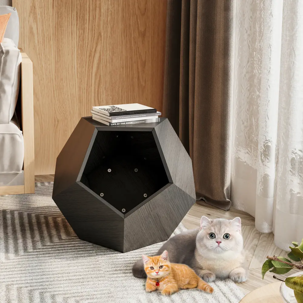 25.98 Inch Modern Pet Furniture Cat Tray Side Table MDF Multifunctional Furniture Cat House