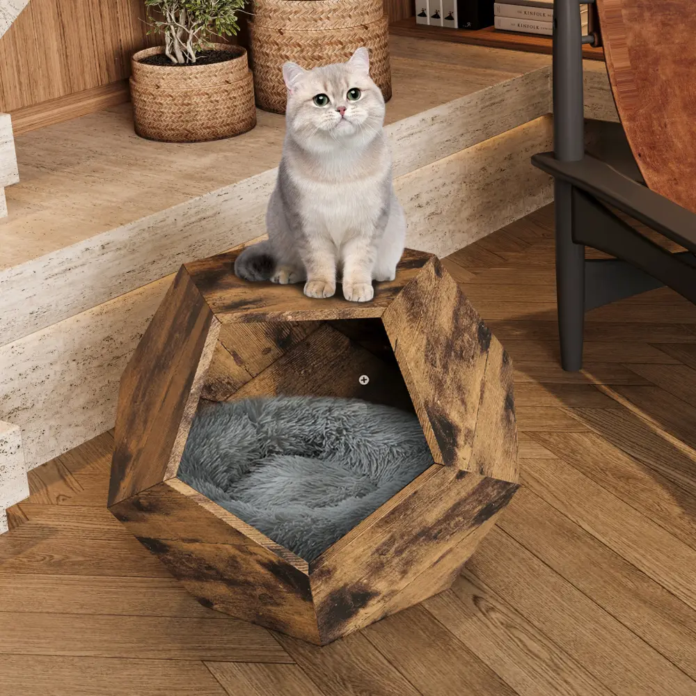 25.98 Inch Modern Pet Furniture Cat Tray Side Table MDF Multifunctional Furniture Cat House