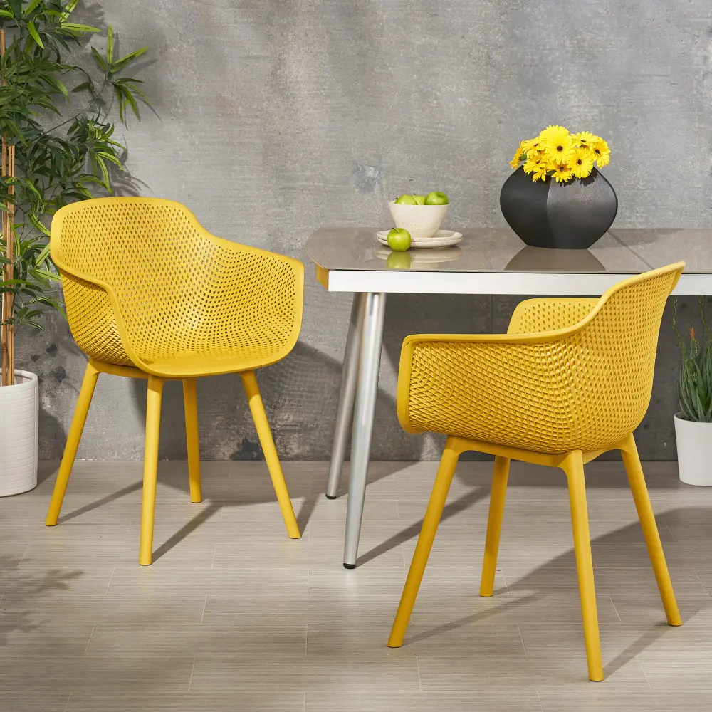 Outdoor Chairs Sets,2 PCS,Chair Sets,Patio Furniture Sets,Yellow Chair  Outdoor Chair  Outdoor Furniture