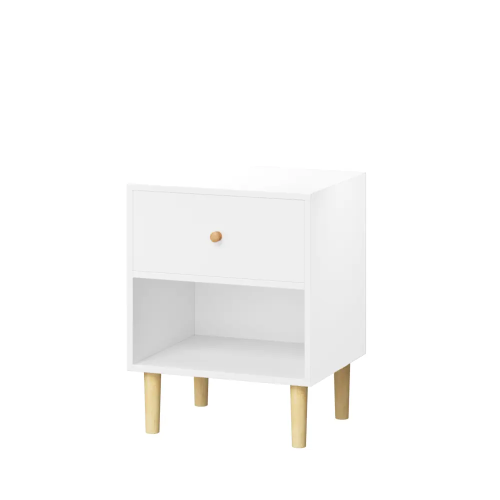 23.22''H Wooden Nightstand with One Drawer One Shelf for Kids, Adults Bedroom Furniture