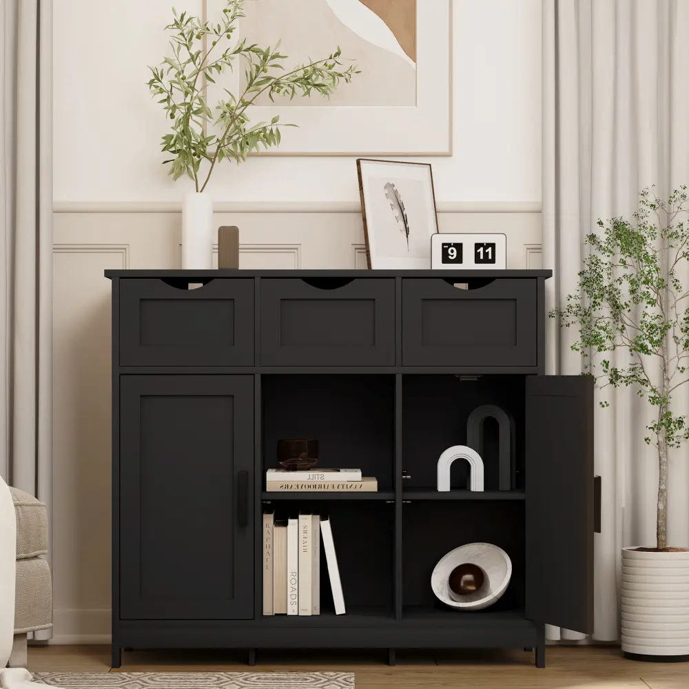 Storage Cabinets, Wooden Floor Cabinets, Storage Cabinets with Drawers and Shelves, Living Room, Bedroom Storage Cabinet