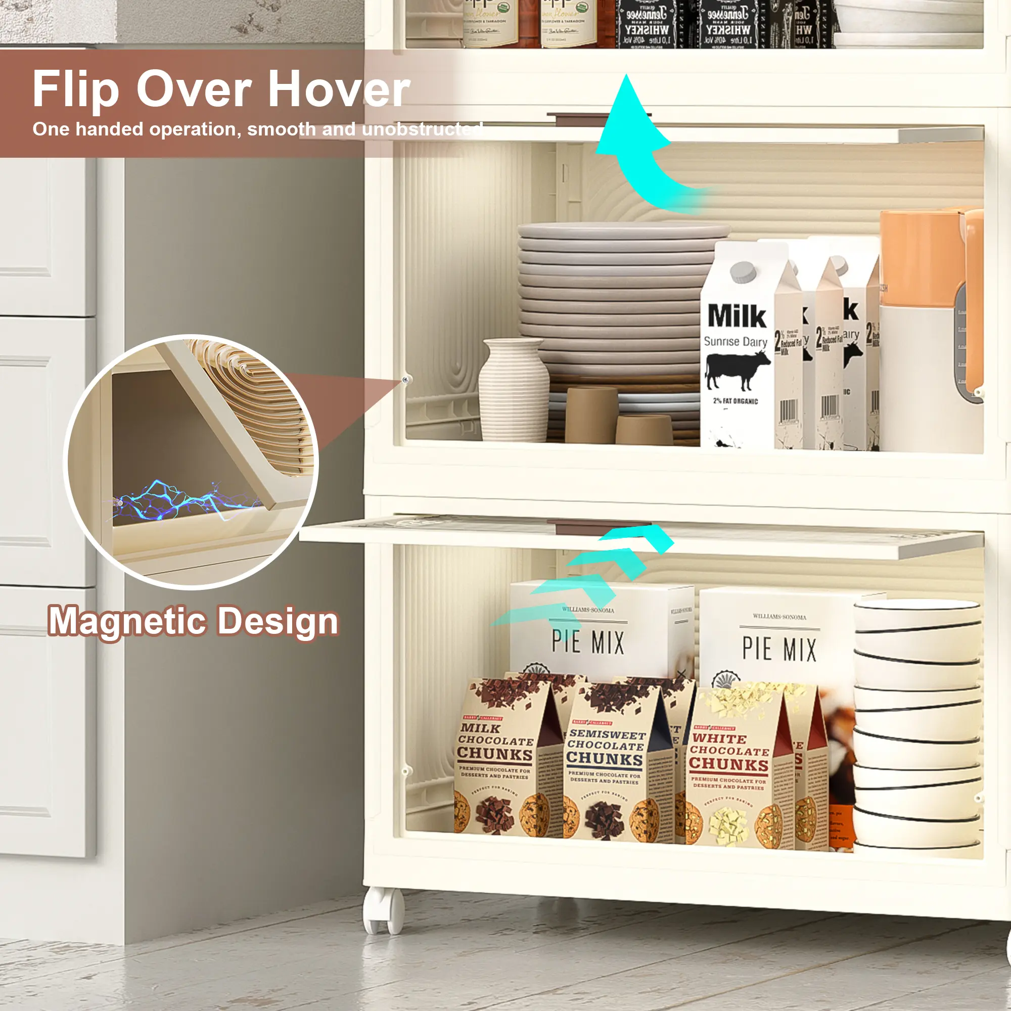 4 Layers Plastic Storage Box with Lid, Stackable Storage Box with Wheels,  Storage Box Storage Box  Storage Boxes