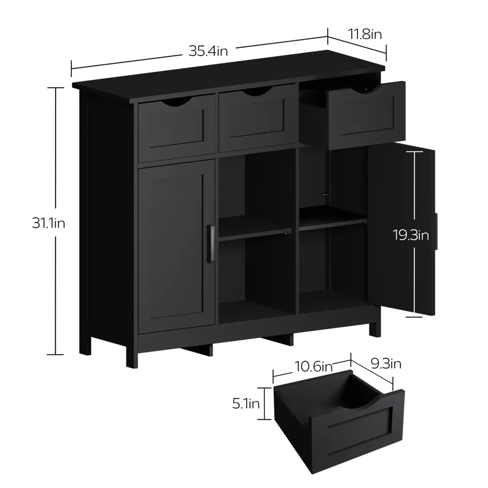 Storage Cabinets, Wooden Floor Cabinets, Storage Cabinets with Drawers and Shelves, Living Room, Bedroom Storage Cabinet