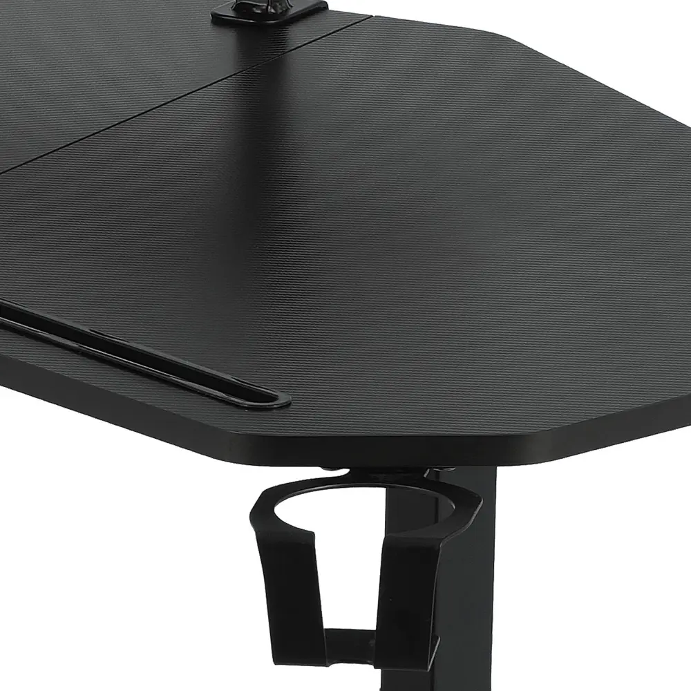 Gaming Desk with Shelves & Accessory Holder, Black  Computer Desk