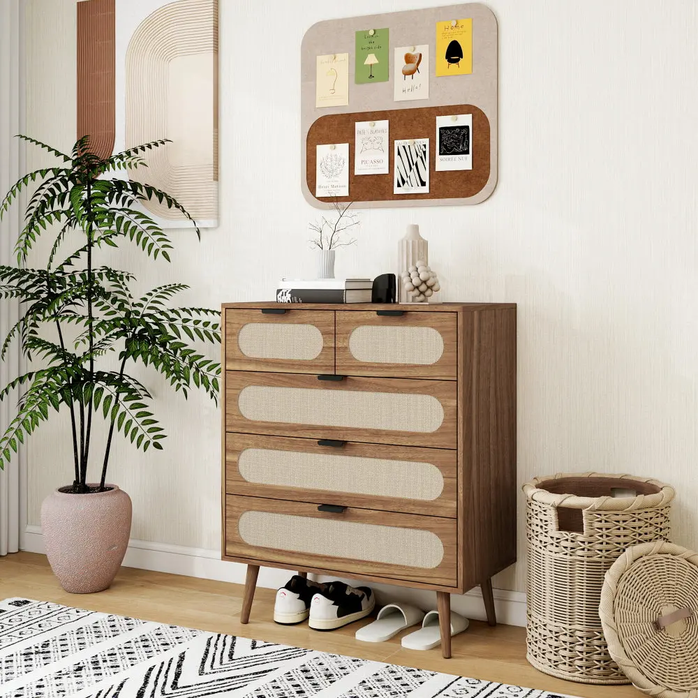 5 Drawer Cabinet, Accent Storage Cabinet, Suitable for Living Room, Bedroom, Dining Room, Study Furniture  Storage Cabinet