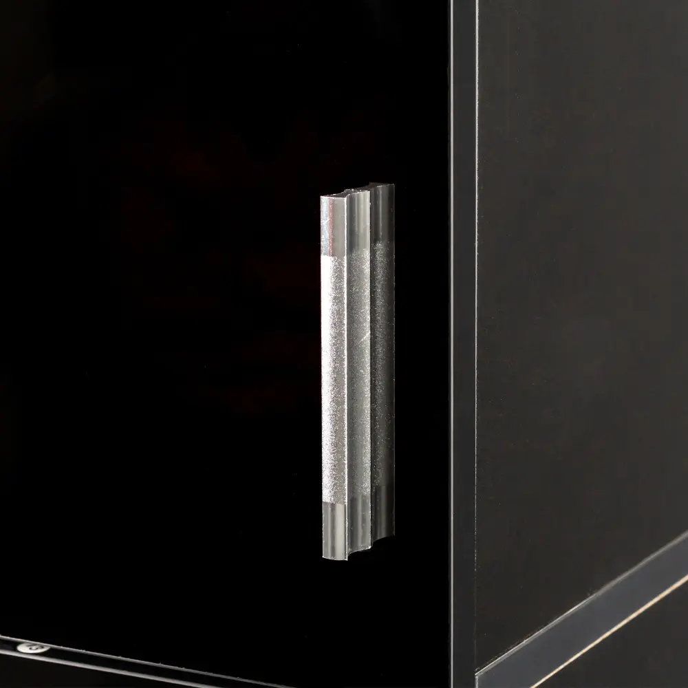 Freestanding  Cabinet with Inadjustable Shelves and Two Doors for Kitchen, Dining Room,black Furniture  Storage Cabinet