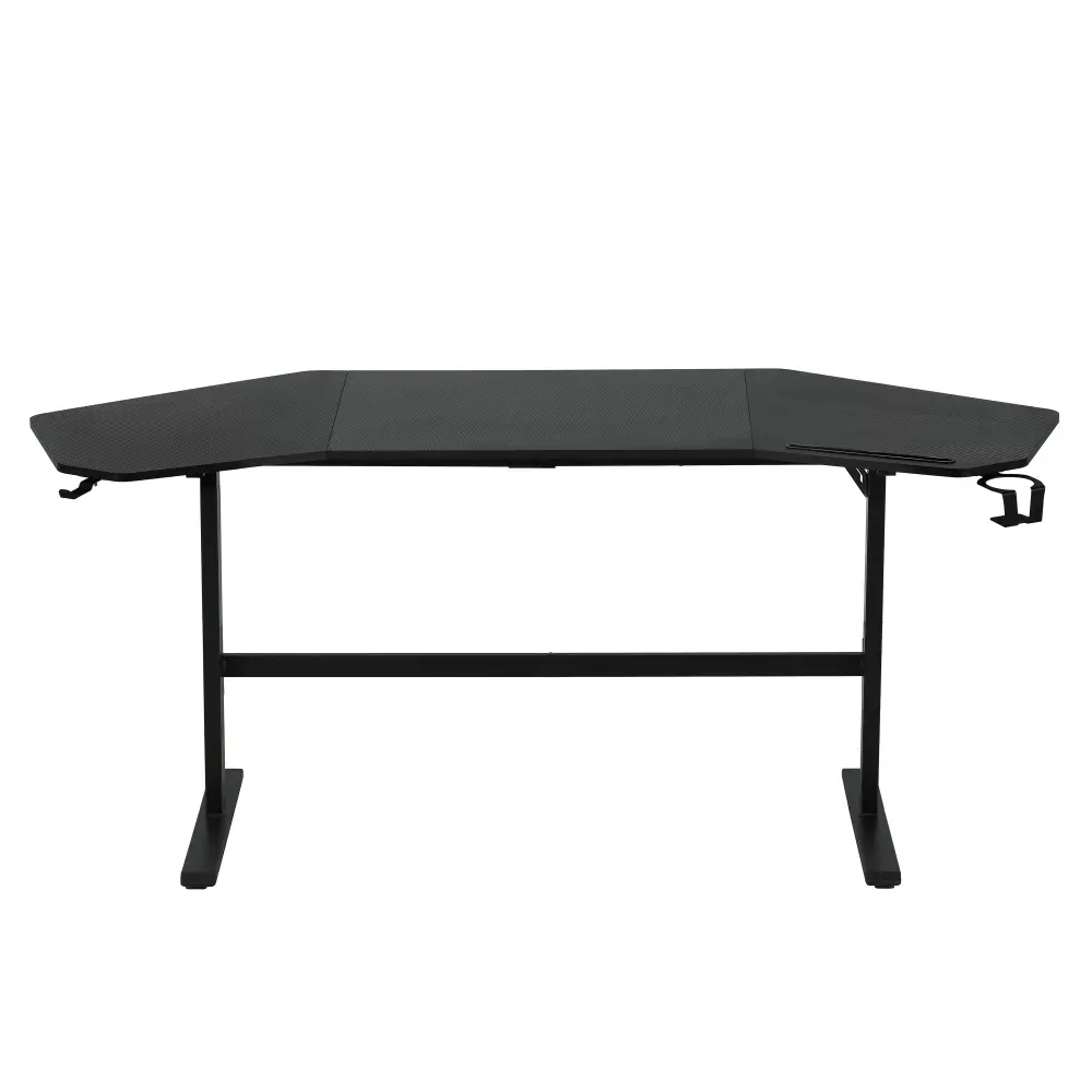 Gaming Desk with Shelves & Accessory Holder, Black  Computer Desk