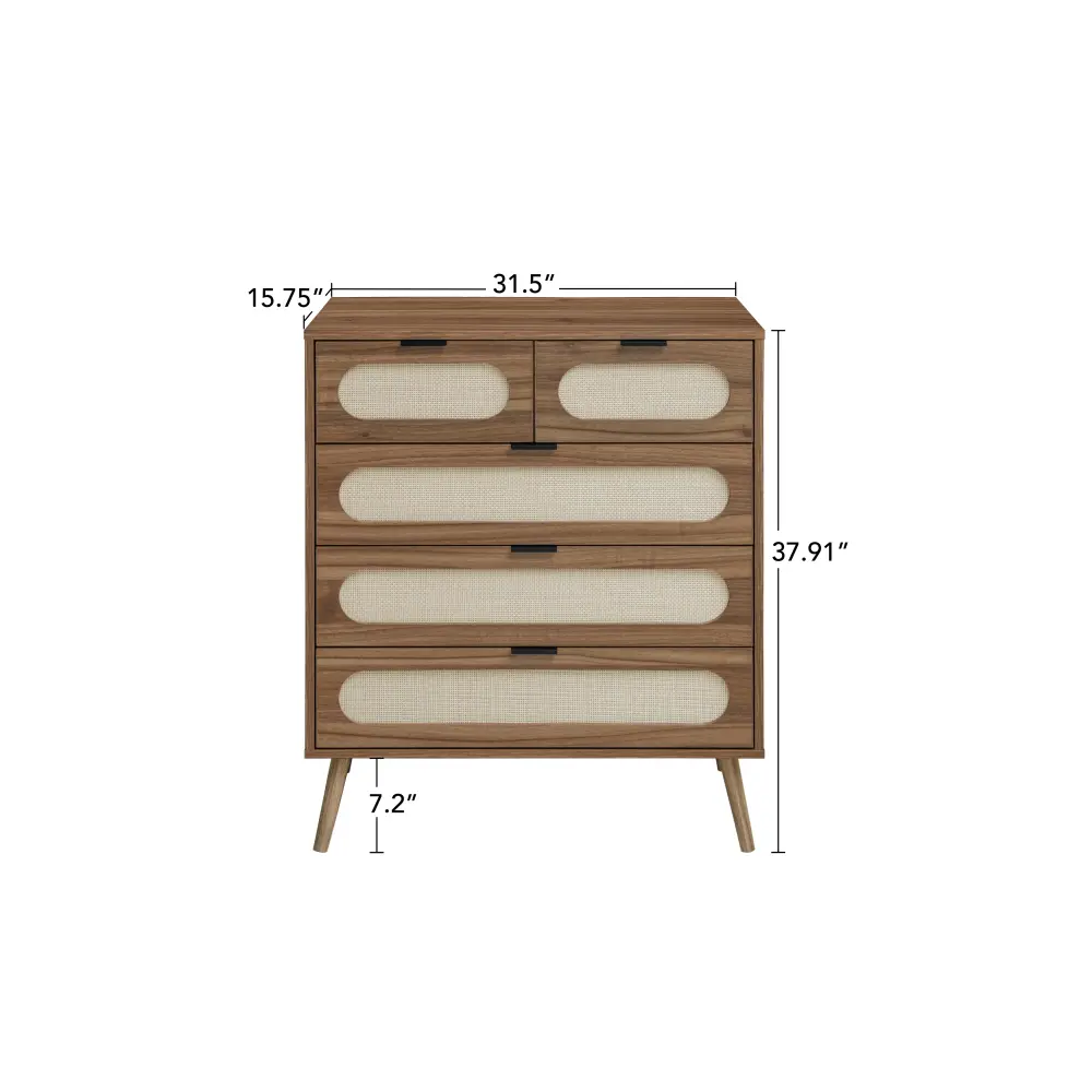 5 Drawer Cabinet, Accent Storage Cabinet, Suitable for Living Room, Bedroom, Dining Room, Study Furniture  Storage Cabinet