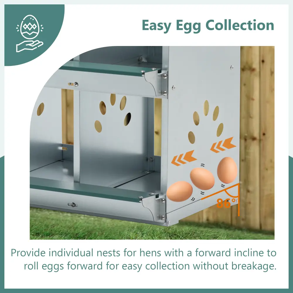 Chicken House, 6 Chamber Metal Chicken House, Galvanized Steel Hen House Chicken Coop Farm