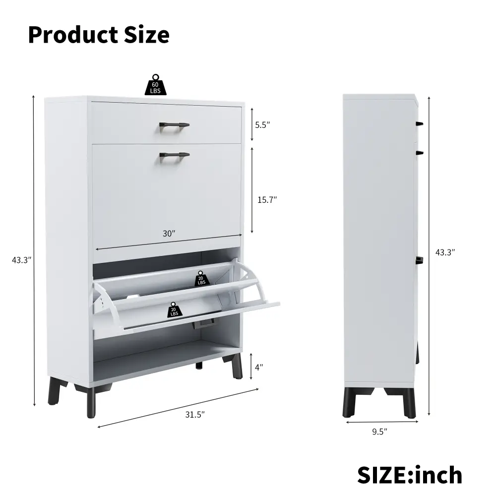 Entrance Shoe Cabinet,Freestanding Shoe Cabinet, Hidden Shoe Rack, Suitable for Entrance Corridor Closet Shoe Rack  Shoe Storage