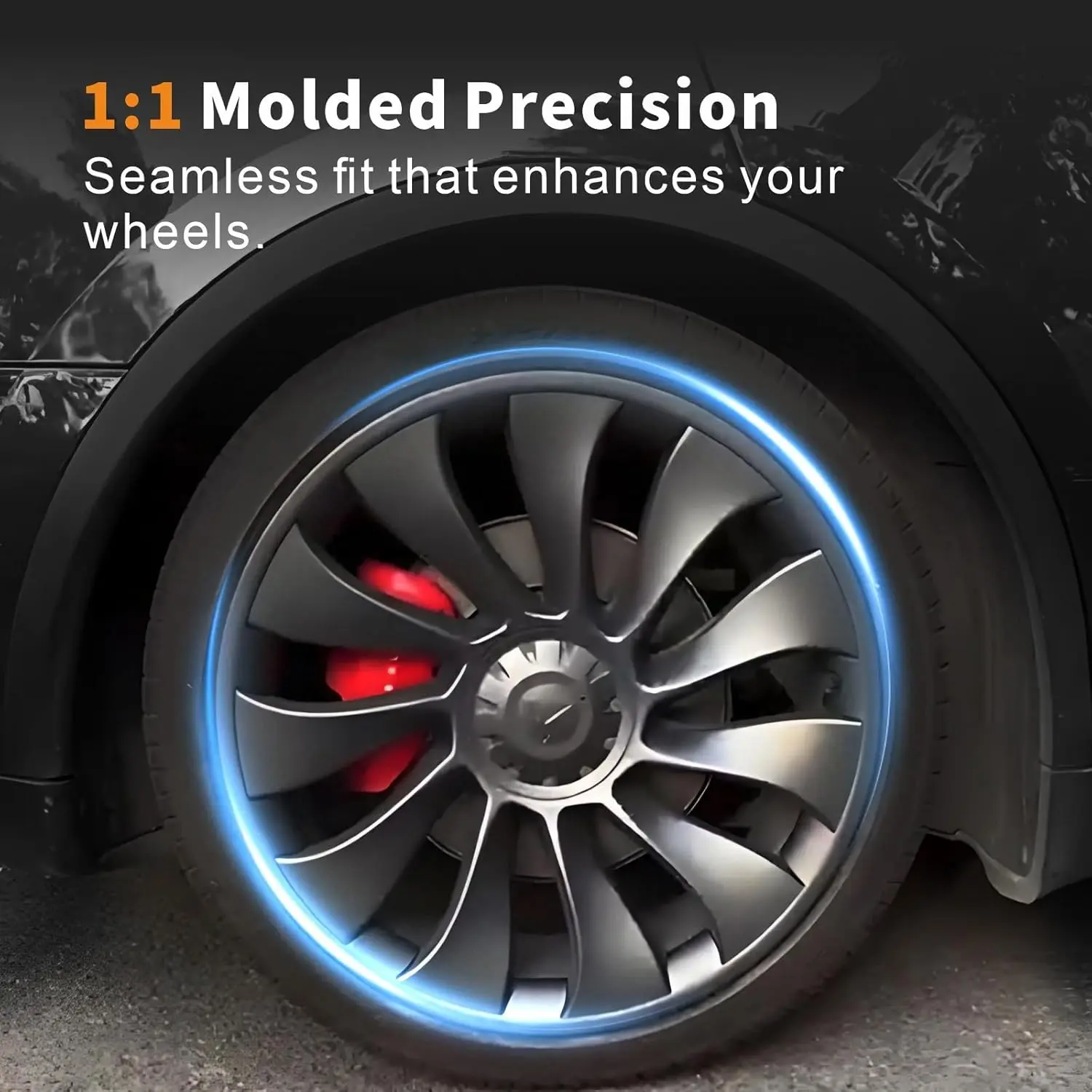 4PCS 20/21-Inch Wheel Protective Cover Hight Performance Wheel Hub Protection Ring Full Rim Cover for Tesla Model Y Accessories
