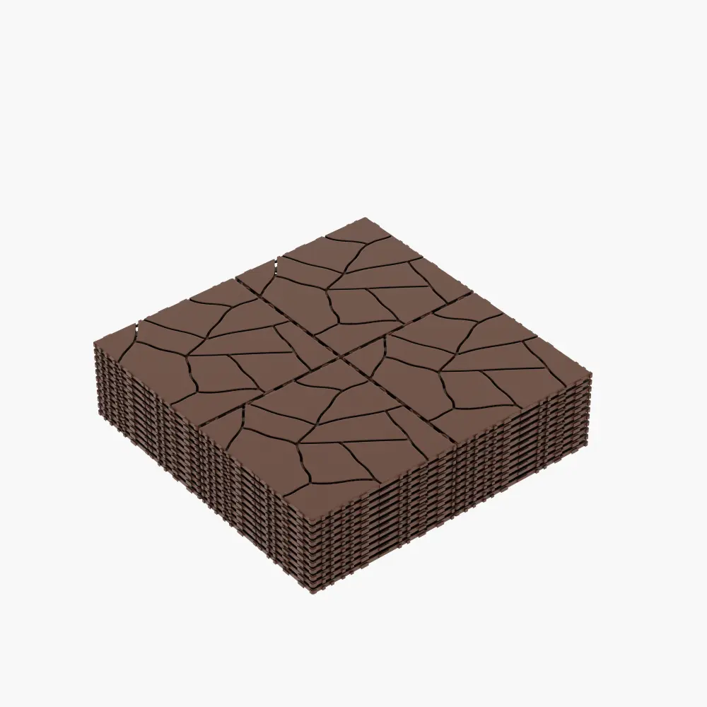Stone style 12 inch patio deck tiles, quick and easy to install patio tiles for porches, poolside, balconies