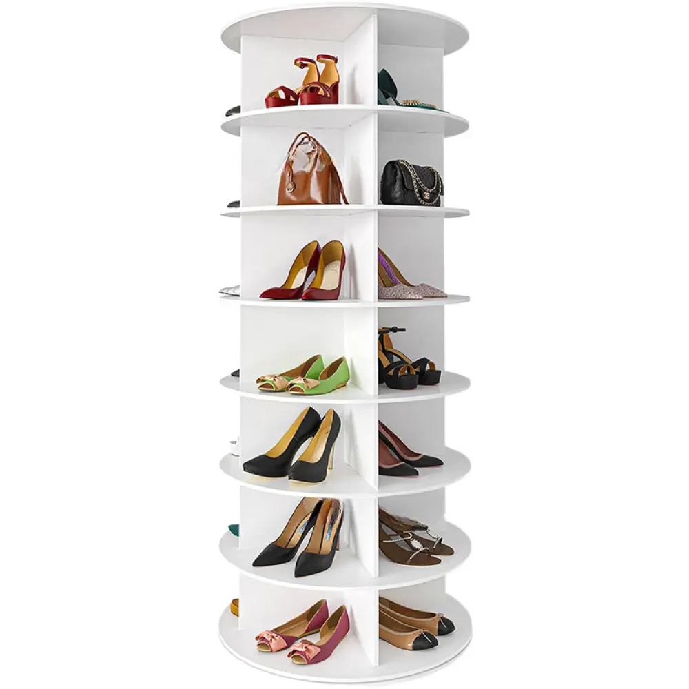 7 Tier Rotating Shoe Rack Tower, 360° Shoe Rack Storage Round Rotating Rack Shoe Rack  Shoe Organizer and Storage