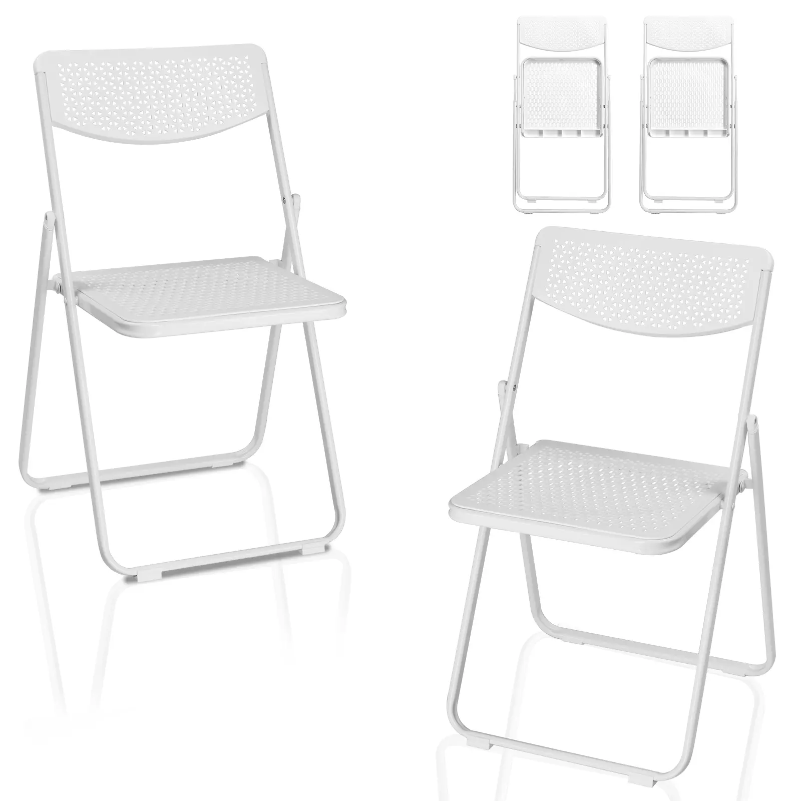 4-pack Plastic Folding Chairs, Lightweight Stackable Commercial Chairs, Portable Event Seating, Indoor and Outdoor Use