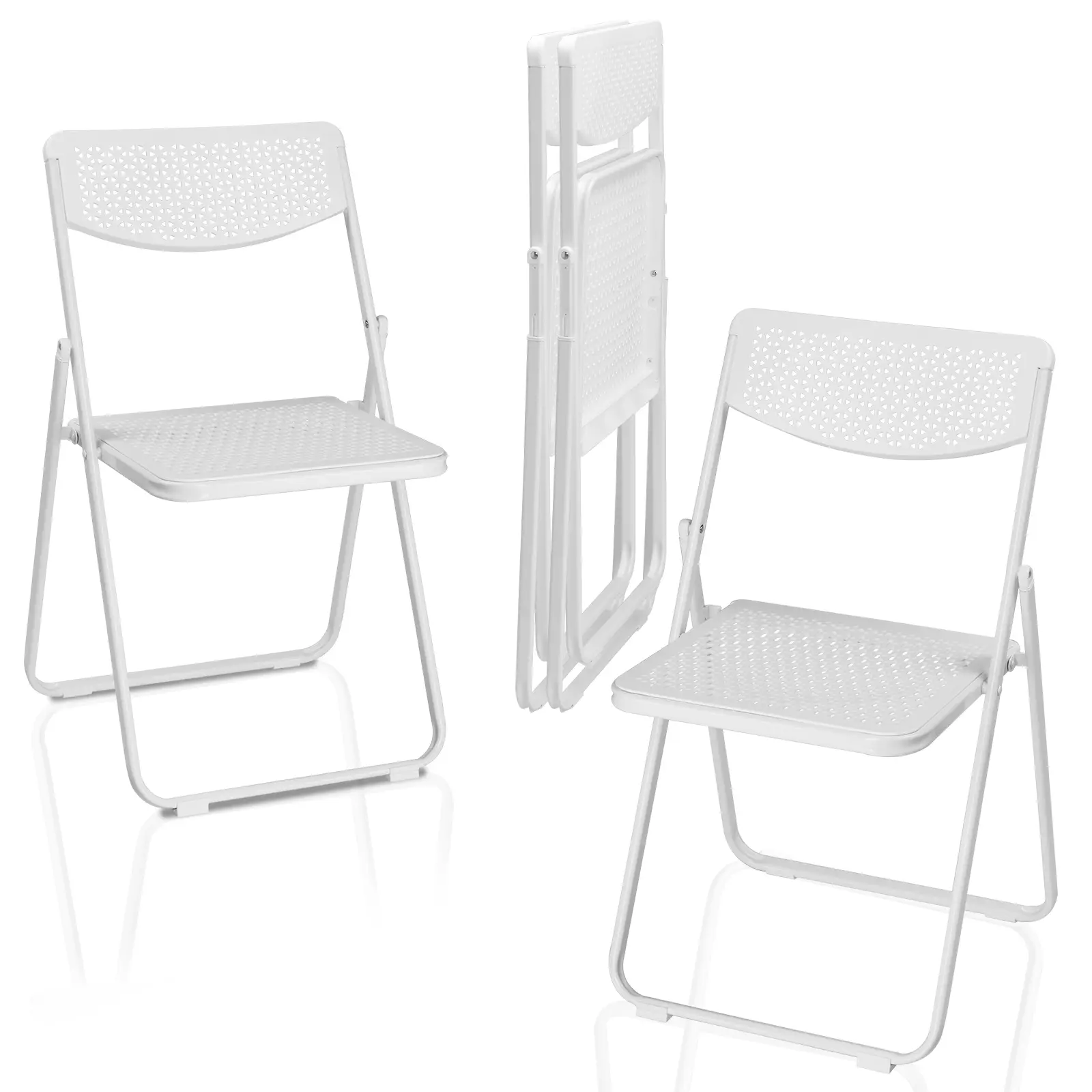 4-pack Plastic Folding Chairs, Lightweight Stackable Commercial Chairs, Portable Event Seating, Indoor and Outdoor Use