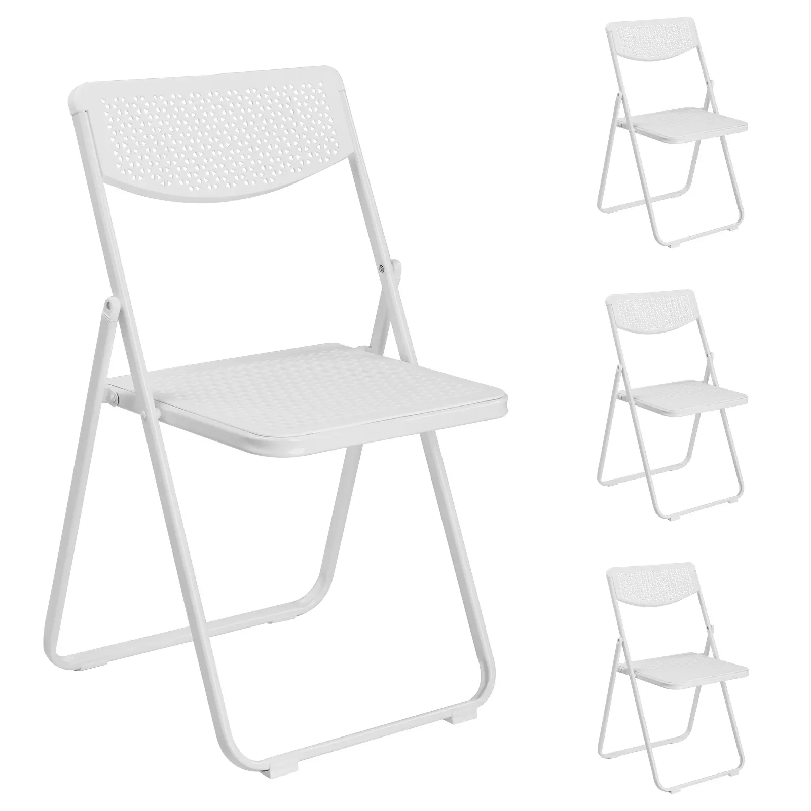 4-pack Plastic Folding Chairs, Lightweight Stackable Commercial Chairs, Portable Event Seating, Indoor and Outdoor Use