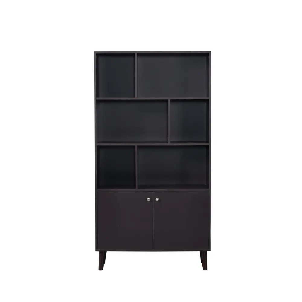 67" Bookcase with Doors, 3-tier Bookshelf, Book Shelf  Book Shelf Furniture