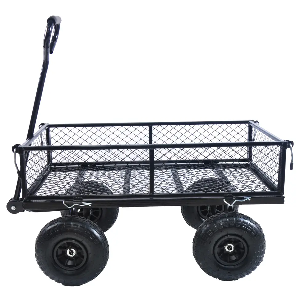 Garden Cart with 180° Rotating Handle and Removable Sides,  Utility Heavy Duty Garden Carts and Wagons  carro compra 4 ruedas