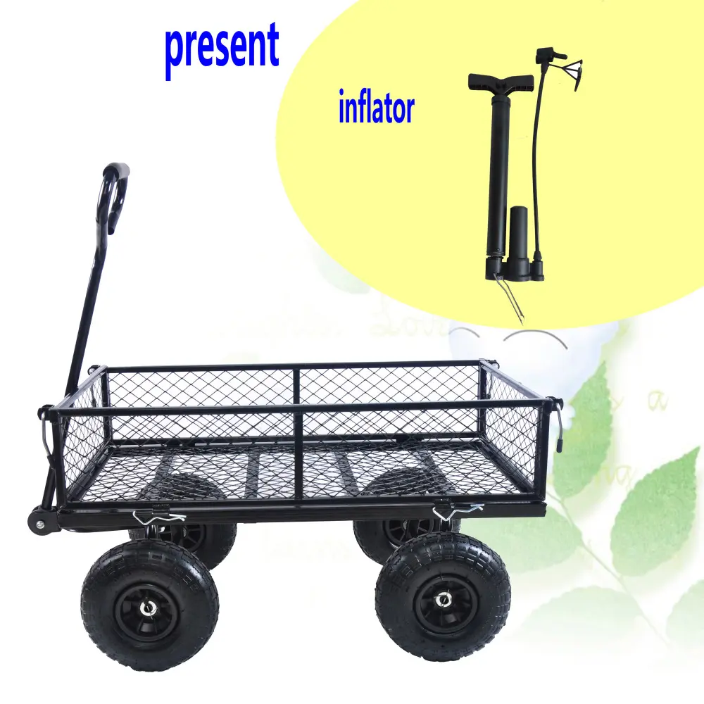 Garden Cart with 180° Rotating Handle and Removable Sides,  Utility Heavy Duty Garden Carts and Wagons  carro compra 4 ruedas