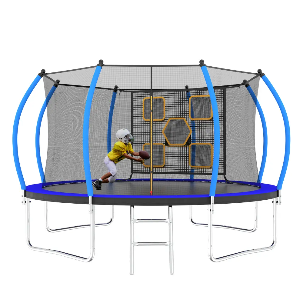 12FT TrampolinewithEnclosure-Recreational Trampolines withLadder,ASTM Approval Outdoor Trampoline for Kidsjavascript: Trampoline