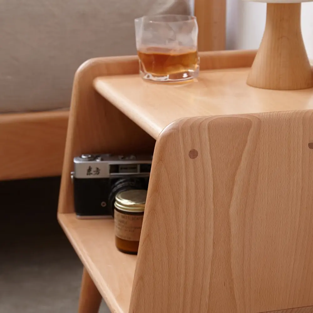 Pure Solid Wood Bedside Table, Modern Simple Bedside Table Nightstand  Bedroom Furniture