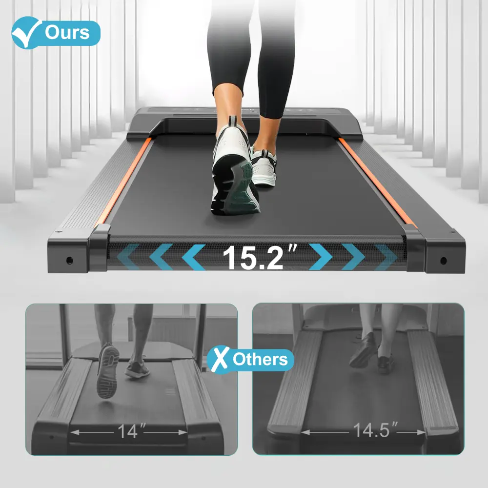 Walking Pad Under Desk Treadmill, LED Display and Remote Control Portable Treadmill for Home and Office, 2.5HP 265LBS Treadmill