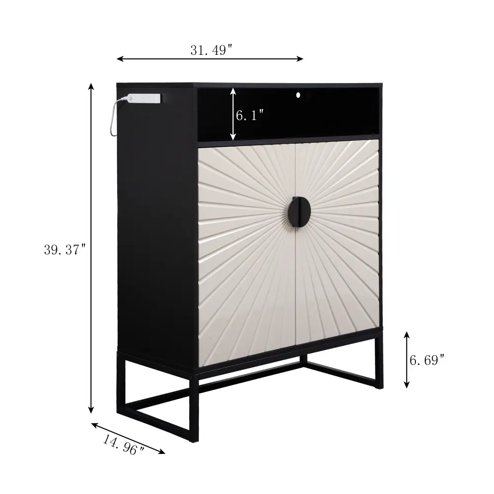5-layer Shoe Cabinet, Wooden Shoe Cabinet with Doors, Modern Shoe Cabinet for Entryway, Hallway, Living Room Shoe Rack