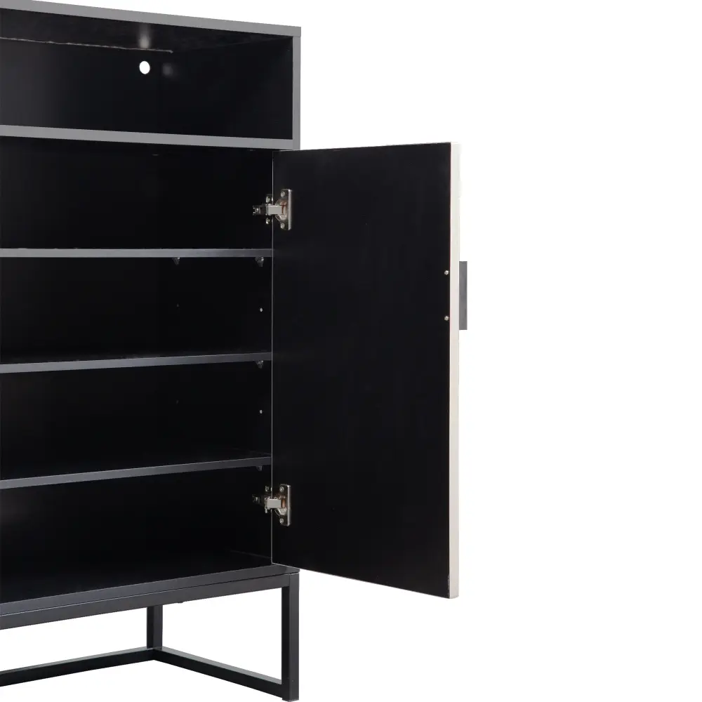 5-layer Shoe Cabinet, Wooden Shoe Cabinet with Doors, Modern Shoe Cabinet for Entryway, Hallway, Living Room Shoe Rack