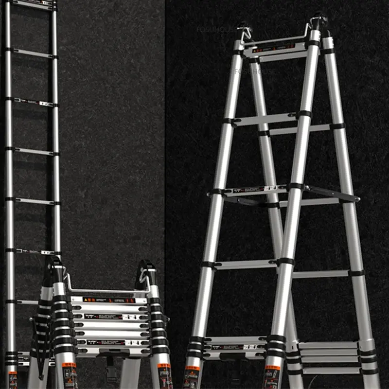 Modern Aluminum Alloy Step Ladders Home Furniture Straight Ladder Thicken Portable Multifunction Folding Ladders D