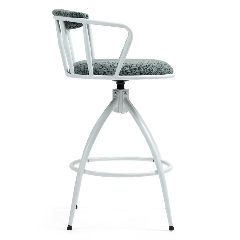 26" Swivel Counter Height Bar Stool, Set of 2 - Fabric Seat with Metal Frame, Modern Industrial Design Bar Stool