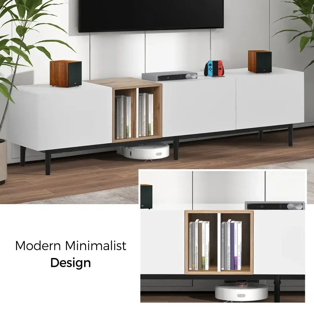 Modern TV Stand for 80'' TV with 3 Doors, Media Console Table,Entertainment Center with Storage Cabinet for Living Room, Bedroom