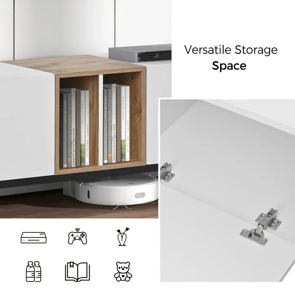 Modern TV Stand for 80'' TV with 3 Doors, Media Console Table,Entertainment Center with Storage Cabinet for Living Room, Bedroom