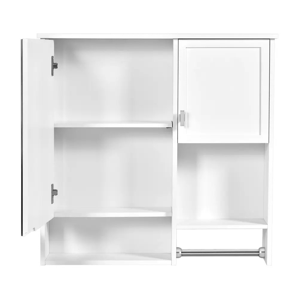29'' X 28'' Modern Bathroom Wall Mount Storage Cabinet with Mirror, Space Saver Storage Cabinet Above Toilet with Towel Bar